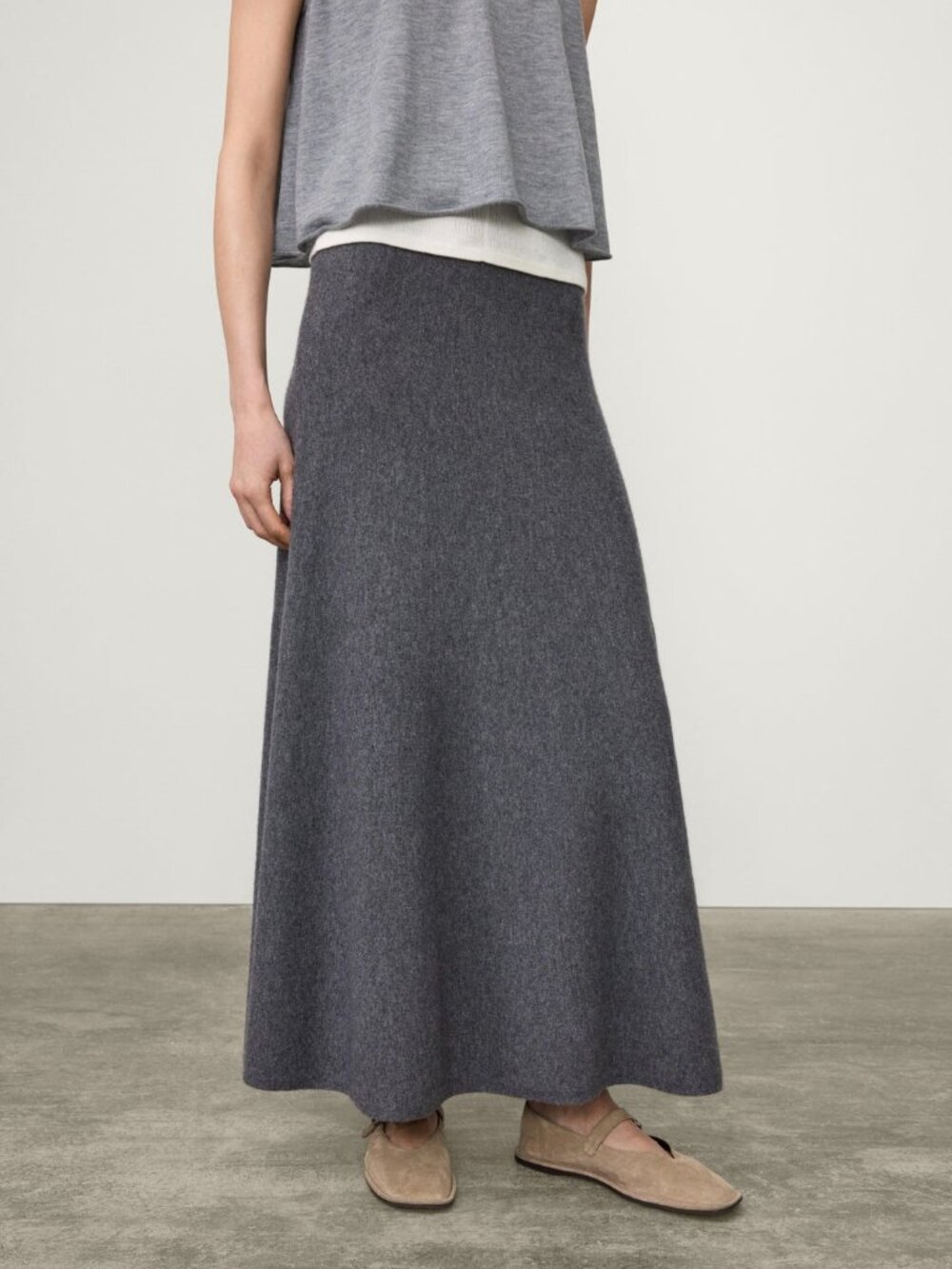 NWT Zara Women's Soft Midi Skirt A-line Gray New Brand Size M